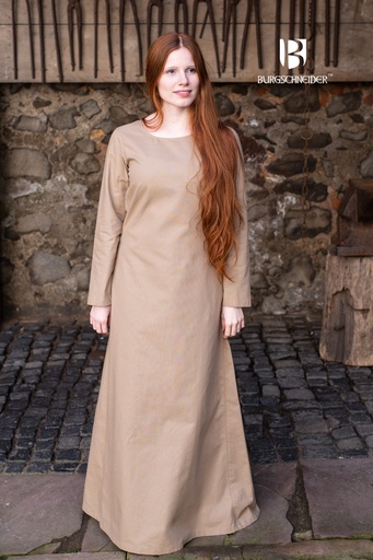 [030000CM65] Unterkleid Freya - Hanf: Authentisches Untergewand für LARP und Reenactment