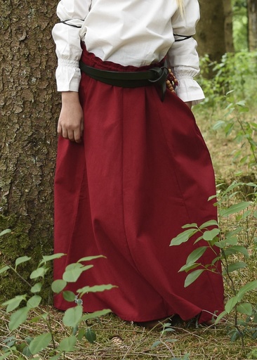 Kinder Mittelalter Rock Lucia rot, Baumwolle - Gewand für Mittelalter, Larp und Reenactment
