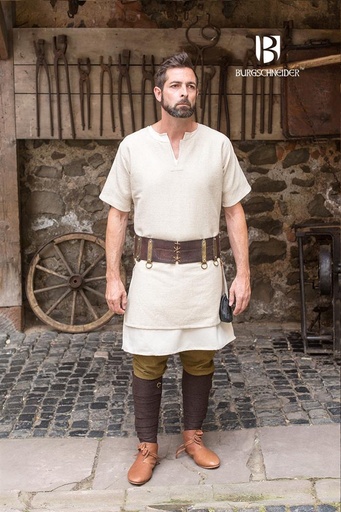 [010014NH24] Kurzarmtunika Aegir, Hanf Mittelalterliches vom Burgschneider