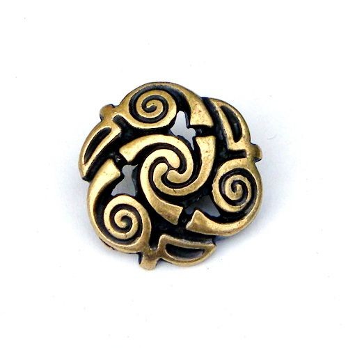 [08 Ce-0 Triskele] Keltische Triskele – Zierniete (XS) im Spiralwirbel-Design