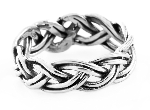 [r276] Ring Skaru aus Silber 925 – Wikinger Bandring 8 mm im traditionellen Stil