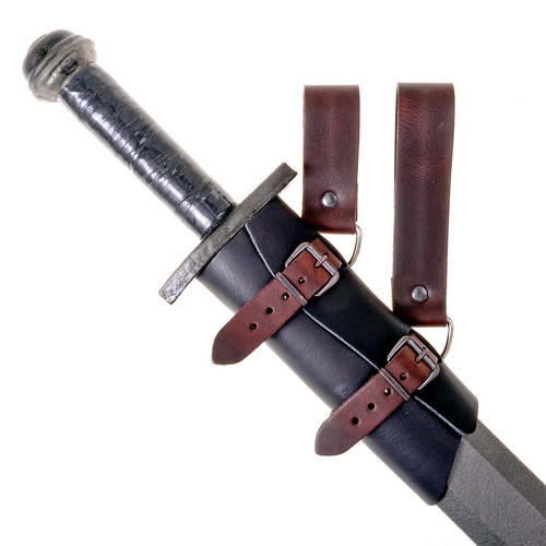 [04 SSG 2] Schwertgehänge kurz Leder - Accessoire für Larp & Mittelalter