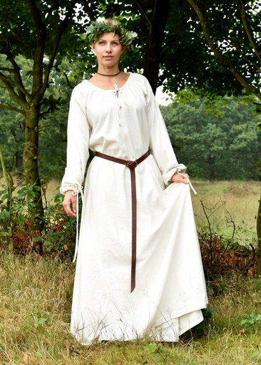 [1280020010] Mittelalterkleid Ana Unterkleid natur Mittelalter Gewandung für Markt und LARP