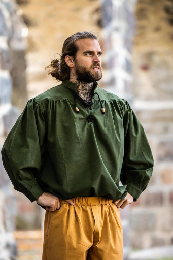 Handgewebtes Bauernhemd aus Baumwolle - Mittelalter Gewand, Larp und Reenactment
