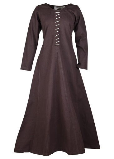 Cotehardie Ava, Mittelalterkleid, braun - Mittelalter Gewandung für Markt und LARP