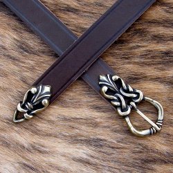 Gotland Ledergürtel mit Riemenende 2,0 cm - Accessoire für Mittelalter Reenactment, Larp & Fantasy Gewandung