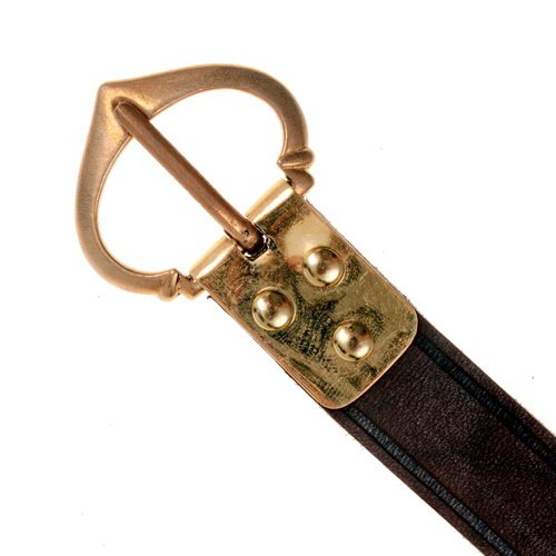 [10 MA-2 Pemb] Mittelaltergürtel "Pembroke" mit Bronzeschnalle Ledergürtel 2,0 cm - Accessoire für Mittelalter Reenactment, Larp & Fantasy Gewandung