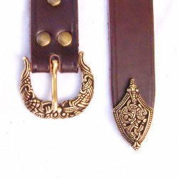 Wikinger Gürtel im Borre Stil mit Riemenende, 3 cm