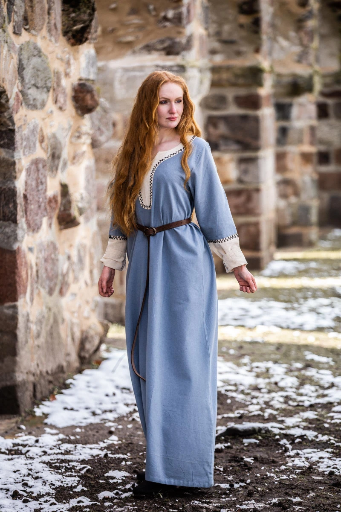[7813bl] Wikingerkleid "Freya" taubenblau