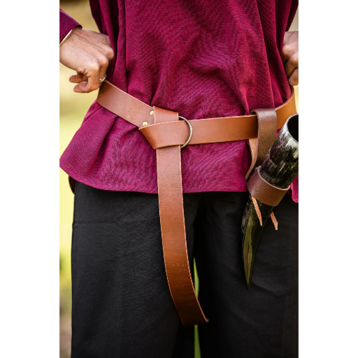 Ringgürtel aus robustem Leder Braun