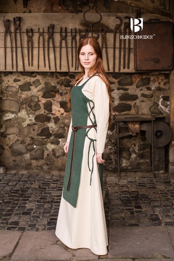 Schürzenkleid Gyda, Grün Mittelalterliches vom Burgschneider