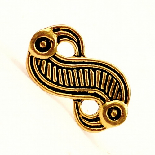 Fränkische Adlerfibel S-Fibel Replik Bronze - Accessoire für Historische Gewandungen, Reenactment und Liverollenspiel