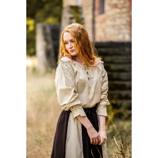 Mittelalterbluse "Edith" Hanffarben