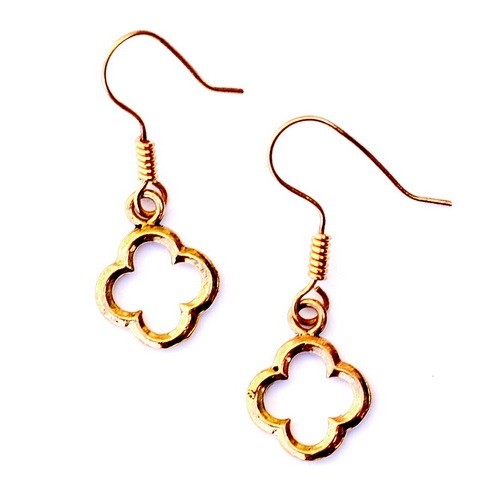 Paar Bronzeohrringe 'Vierpass' - Accessoire, Schmuck für Mittelalter, LARP und Alltag
