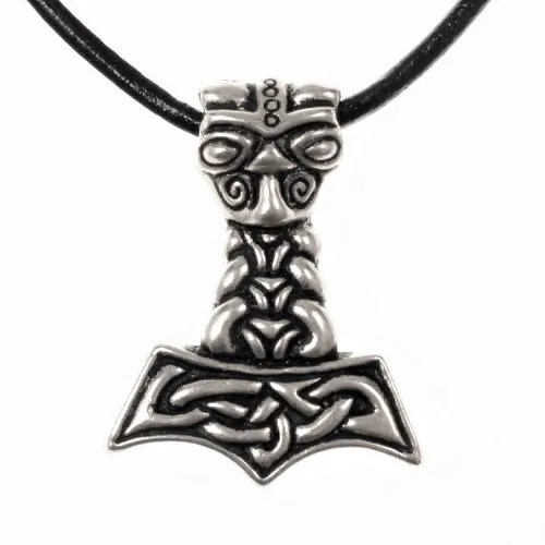 [0 TH Tier] Thorshammer mit Tierkopf  - Accessoire, Schmuck für Mittelalter, LARP und Alltag