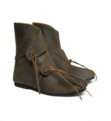 Wikingerstiefel aus Leder braun - Mittelalterliches Schuhwerk