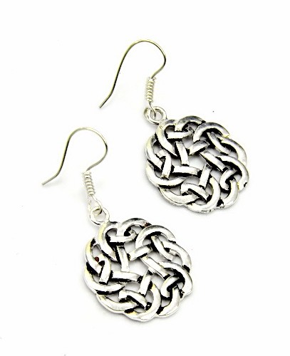 Paar Bronzeohrringe 'Keltischer Knoten rund' - Accessoire, Schmuck für Mittelalter, LARP und Alltag