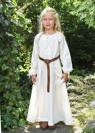 [1280013010] Kinder Mittelalterkleid Ana natur 100% Baumwolle - Gewand für Mittelalter, Larp und Reenactment