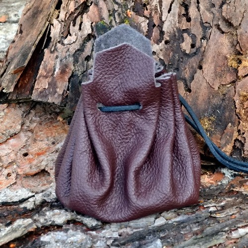 [01 Beutel 3] Großer Lederbeutel (L) Accessoire für Mittelalter Reenactment, Larp & Fantasy Gewandung