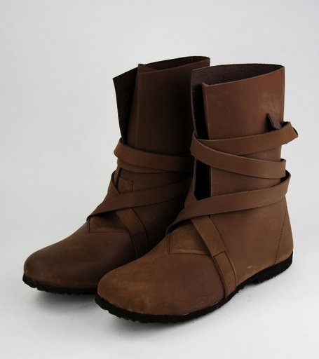 Wikingerstiefel Haithabu aus Nubukleder braun - Mittelalterliches Schuhwerk