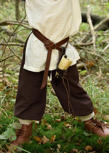 [1280010610] Kinderhose Mittelalterhose für Kinder Thore braun-natur aus Baumwolle - Gewand für Mittelalter, Larp und Reenactment