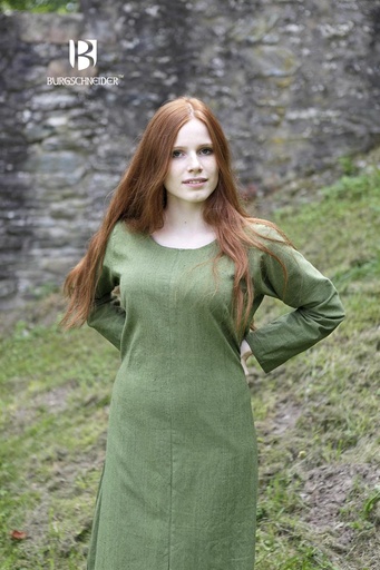 [030000SA29] Unterkleid Freya - Lindgrün: Authentisches Untergewand für LARP und Reenactment
