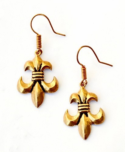Paar Bronzeohrringe 'Lilie' - Accessoire, Schmuck für Mittelalter, LARP und Alltag